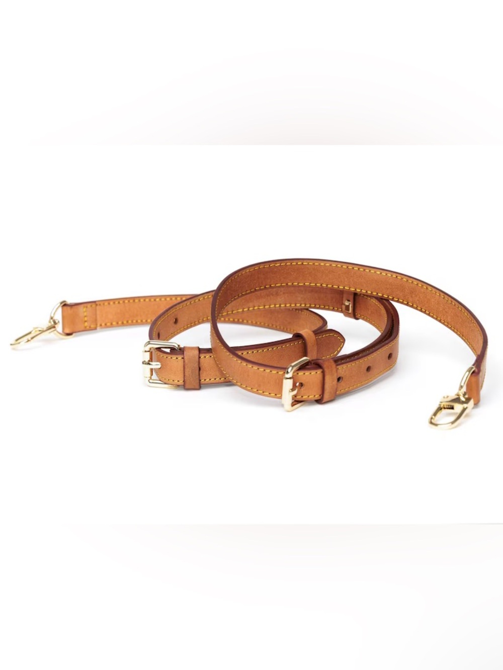 Replacement Vachetta Leather Crossbody Shoulder Strap Honey Patina Gold Hardware - Picture 4 of 4